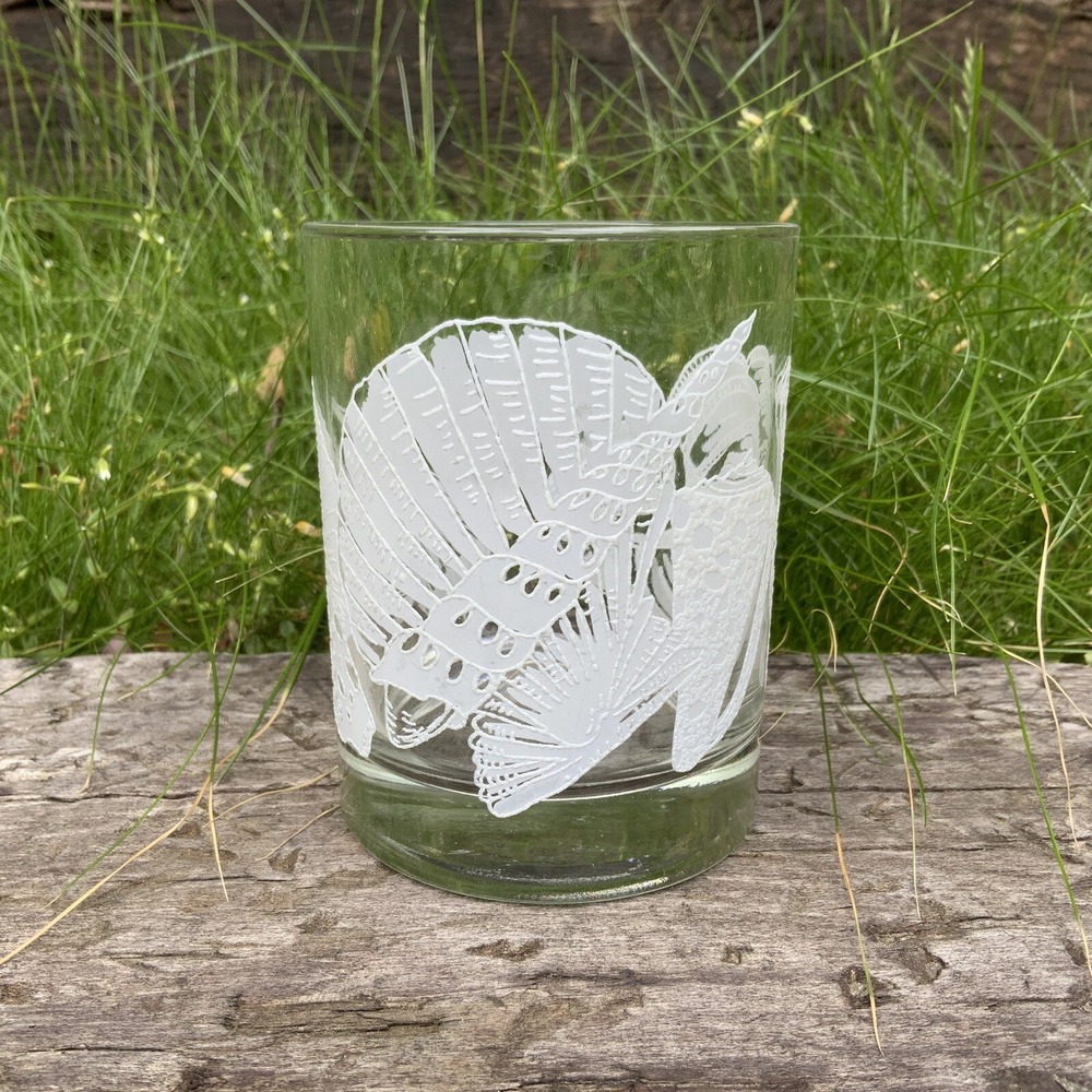 Tastesetter Shell Old-Fashioned‎ Rocks Glass 1980s Heavy Bottom EUC